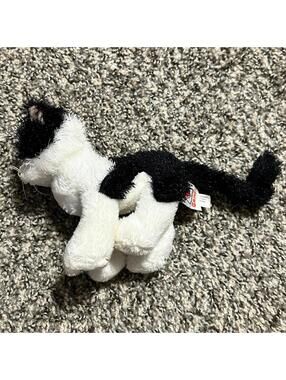 Vintage Y2K Webkinz Lil Kinz Black & White Kitten Cat NO CODE